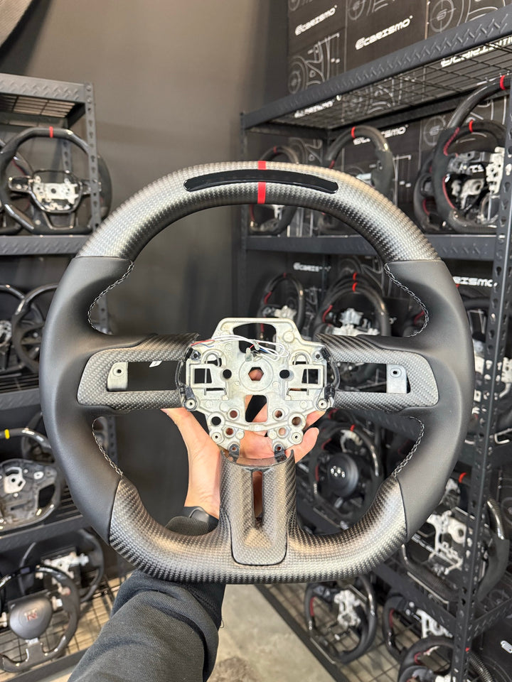 [Made to Order] Ford Mustang (S550 2018 Refresh) - Sequential RPM LED - Matte Carbon - Smooth Leather - Grey Stitching - Red Stripe