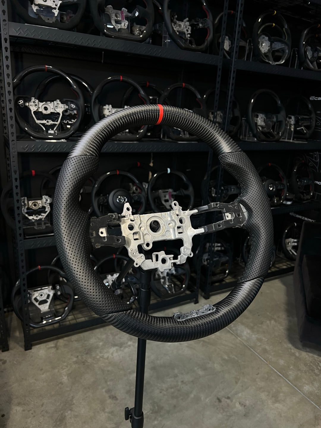 [Made to Order] Honda Civic (FE) / Type R (FL5) - OEM Shape - Matte Carbon - Perforated Leather - Black Stitching - Red Stripe
