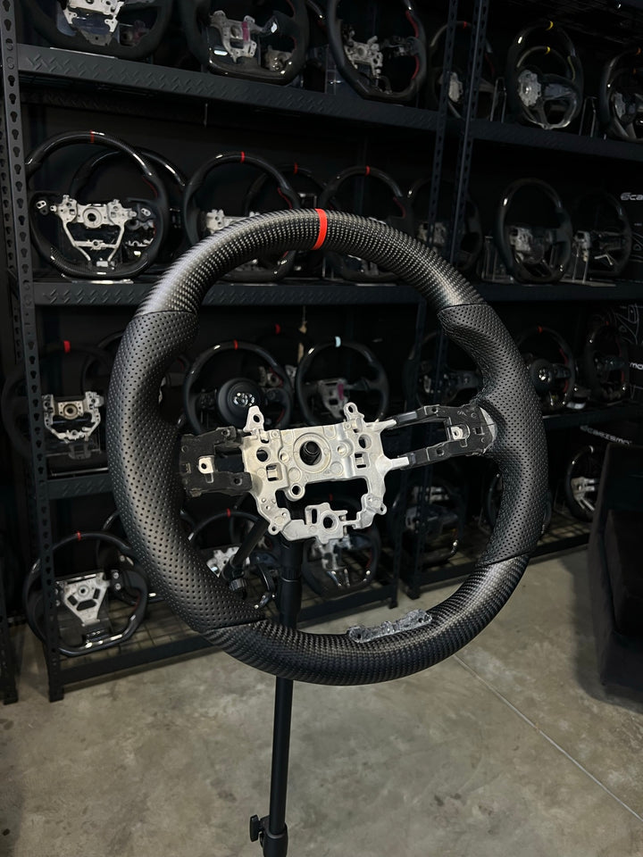 [Made to Order] Honda Civic (FE) / Type R (FL5) - OEM Shape - Matte Carbon - Perforated Leather - Black Stitching - Red Stripe