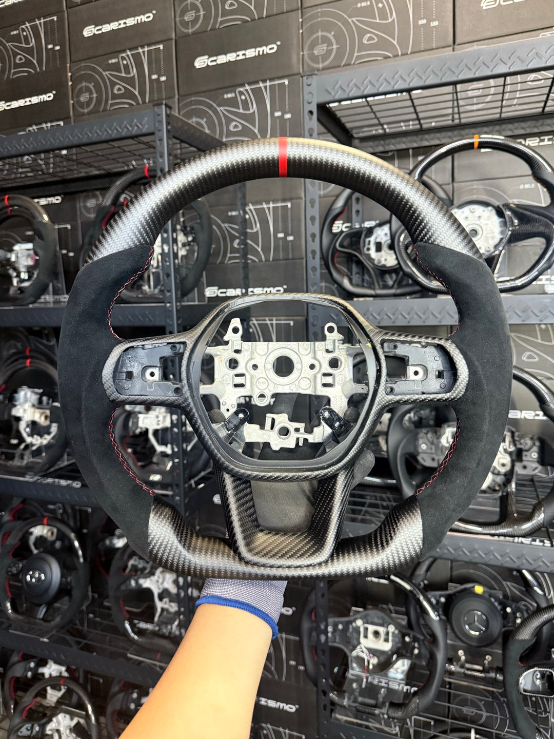 [Made to Order] Honda Civic (FE) / Type R (FL5) - Sport - Matte Carbon - Alcantara - Red Stitching - Red Stripe