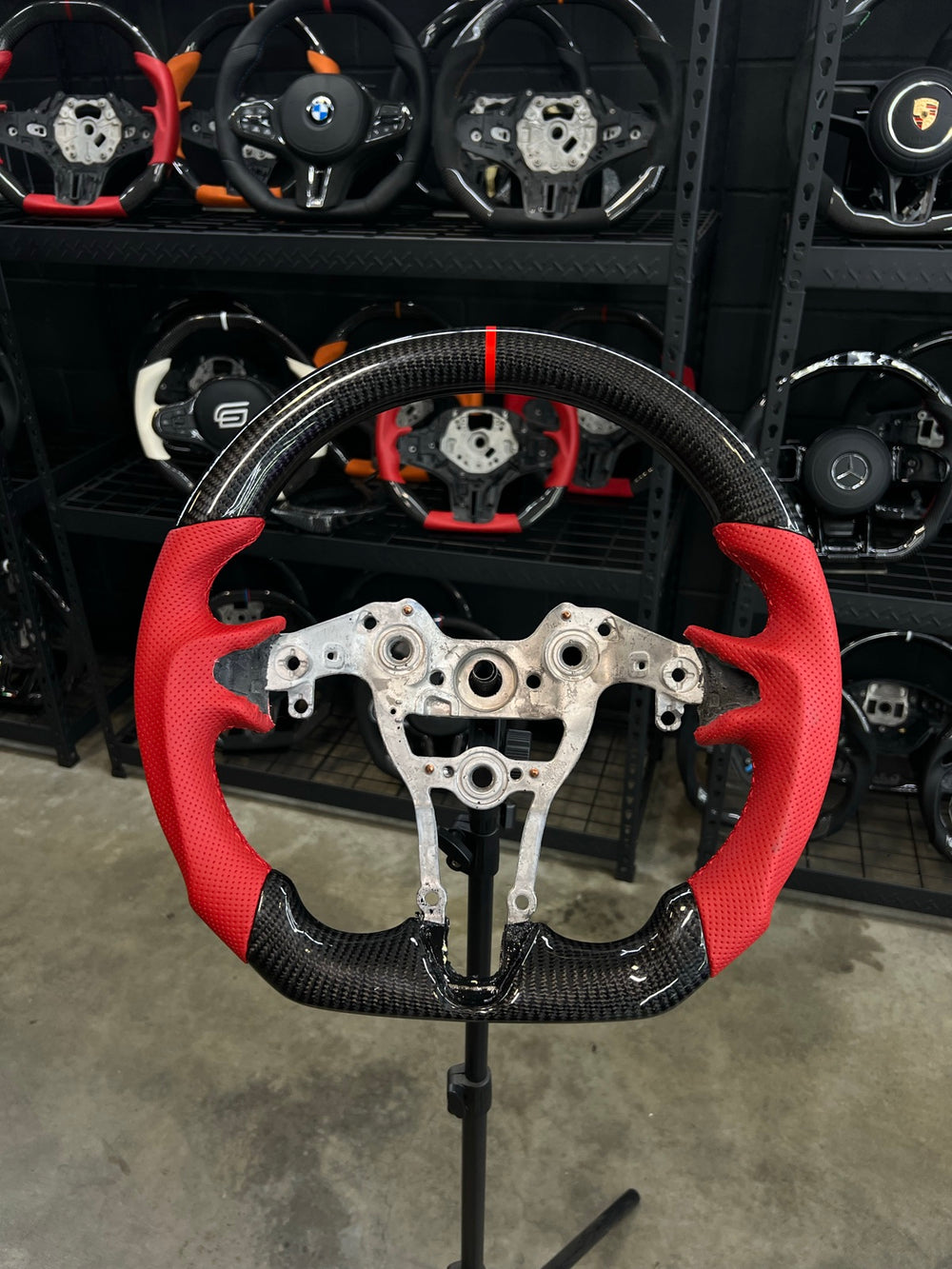 [Made to Order] Hyundai Elantra N (CN7) - Sport - Gloss Carbon - Red Perforated Leather - Red Stitching - Red Stripe