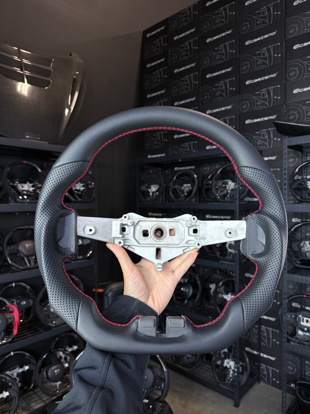 [Made to Order] Jeep Wrangler (JK) - Sport - (Full Leather) Smooth Leather - Perforated Leather - Red Stitching - No Stripe