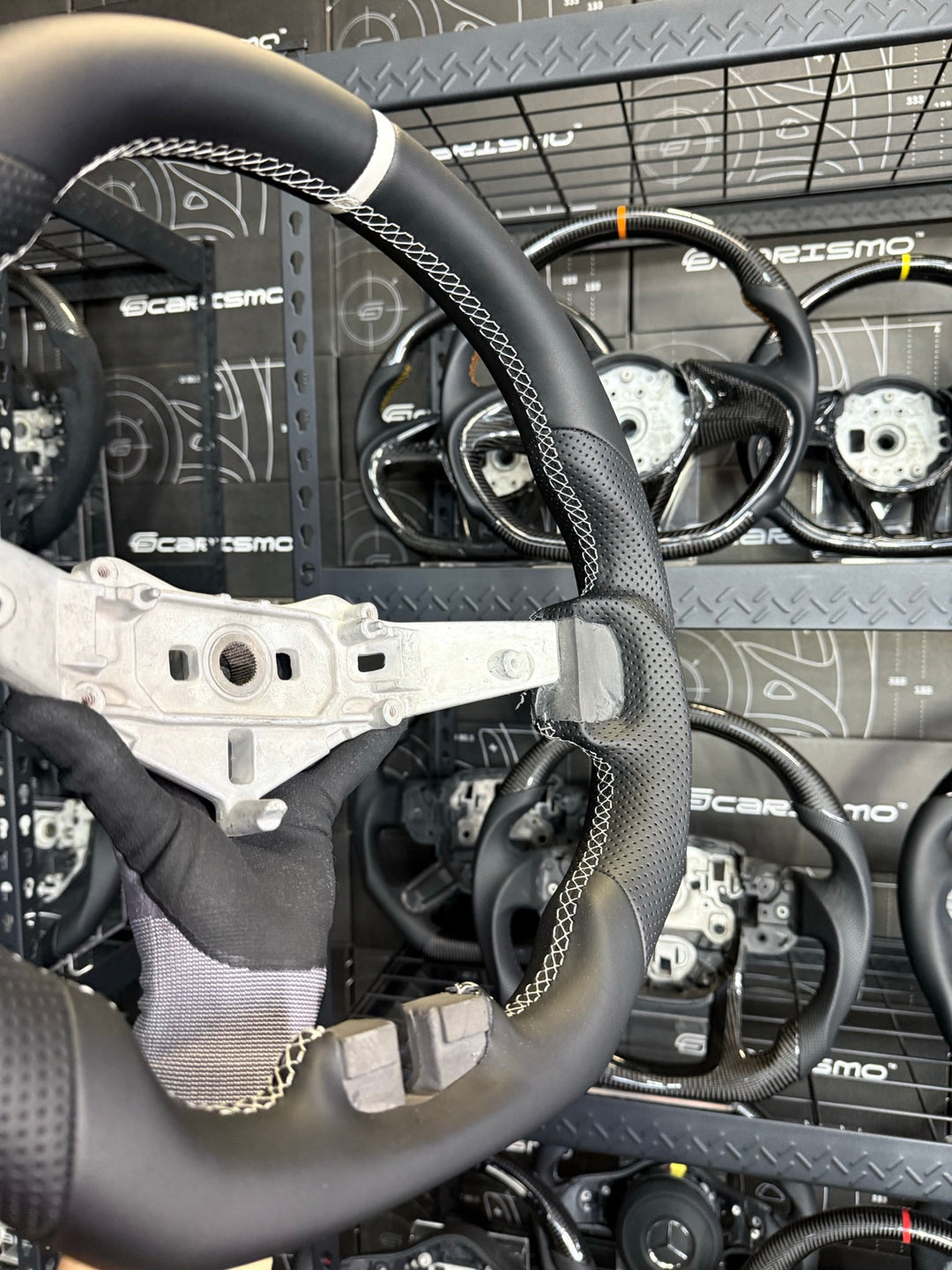 [Made to Order] Jeep Wrangler (JK) - Sport - (Full Leather) Smooth Leather - Perforated Leather - White Stitching - White Smooth Leather Stripe