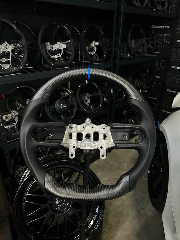 [Made to Order] Jeep Wrangler (JL) - Sport - Matte Carbon - Smooth Leather - Black Stitching - Blue Stripe
