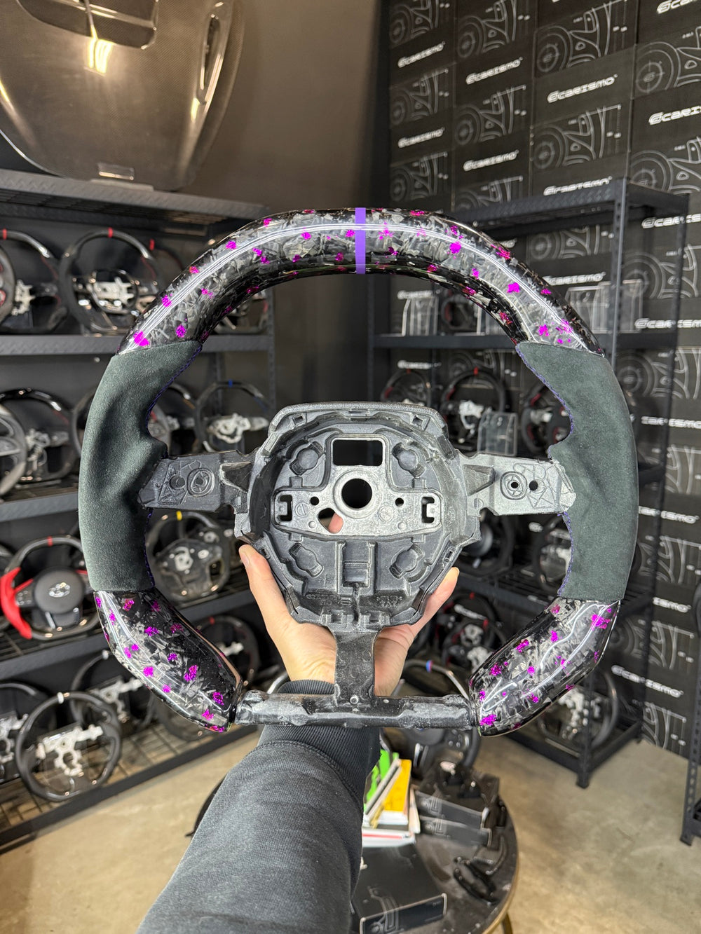 [Made to Order] Lamborghini Huracan - Signature - Gloss Forged Carbon with Purple Flakes - Alcantara - Purple Stitching - Purple Stripe