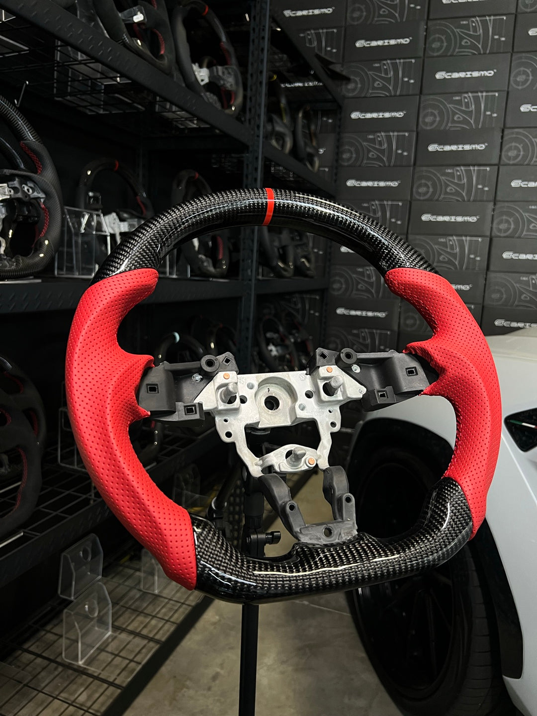 [Made to Order] Mazda MX-5 Miata (ND) - Sport - Gloss Carbon - Red Perforated Leather - Red Stitching - Red Stripe