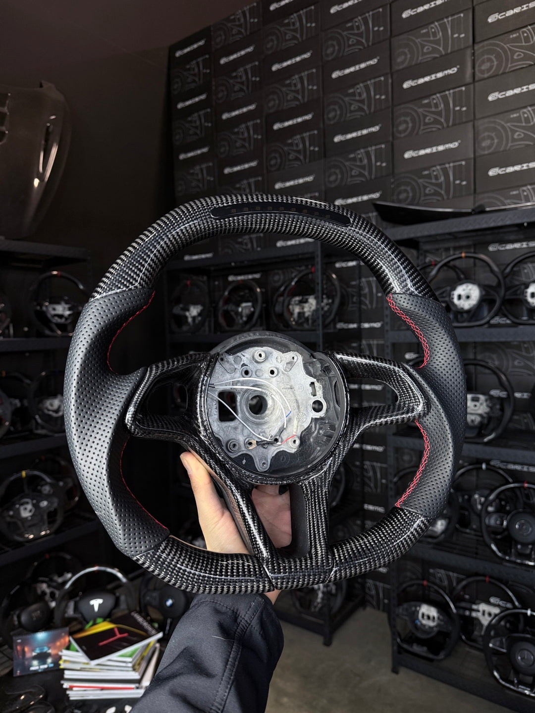 [Made to Order] McLaren Sports Series - Sequential RPM LED - Gloss Carbon - Perforated Leather - Red Stitching - No Stripe
