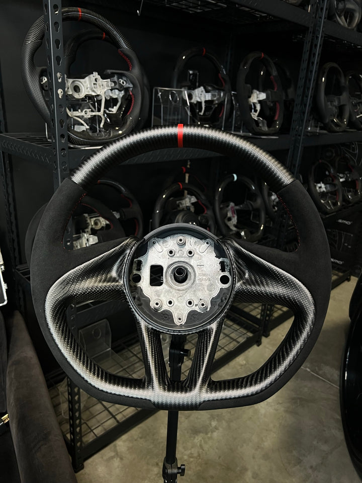 [Made to Order] McLaren Super Series - OEM Shape - Matte Carbon - Alcantara - Red Stitching - Red Stripe