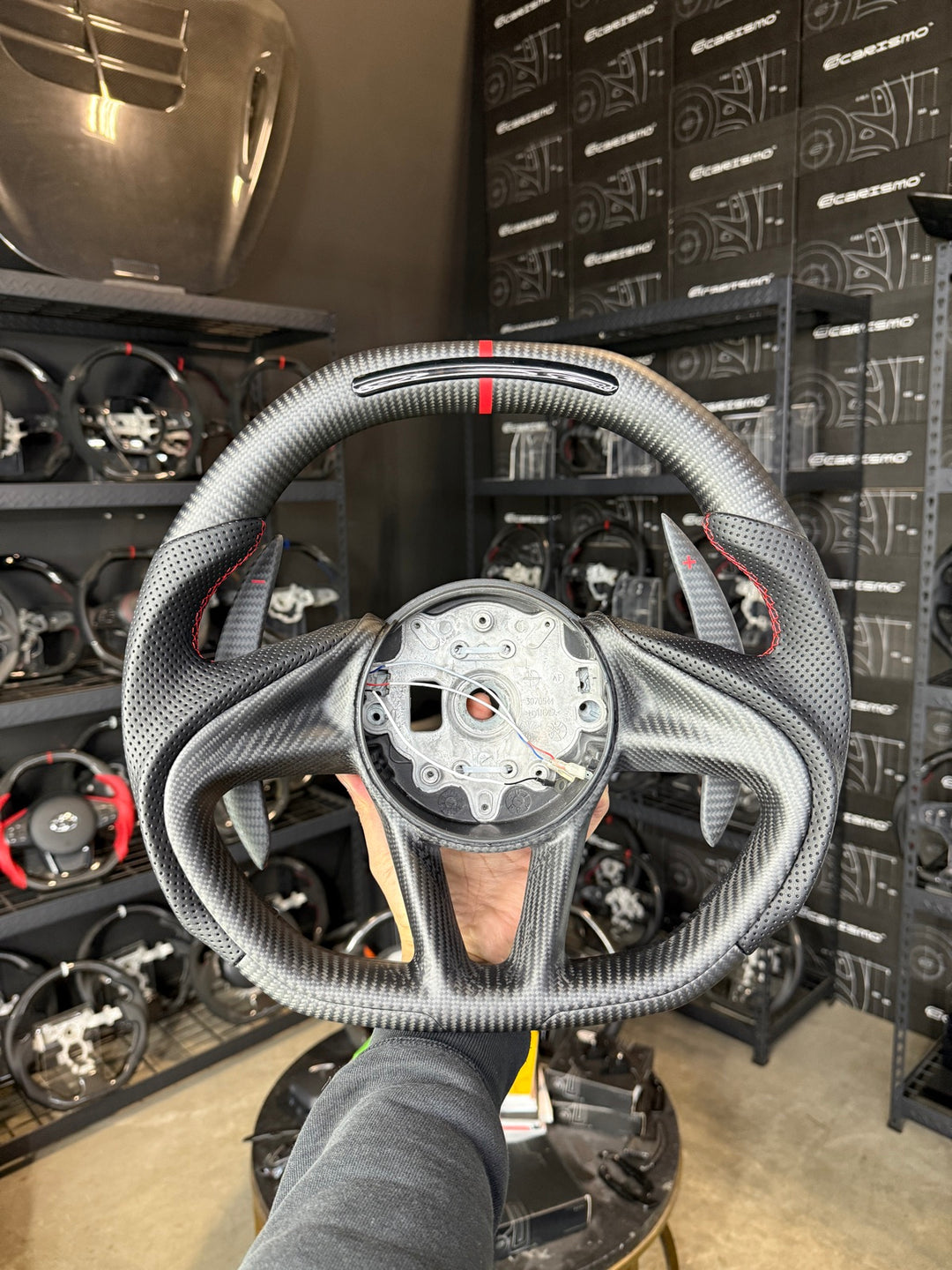 [Made to Order] McLaren Super Series - Sequential RPM LED - Matte Carbon - Perforated Leather - Red Stitching - Red Stripe