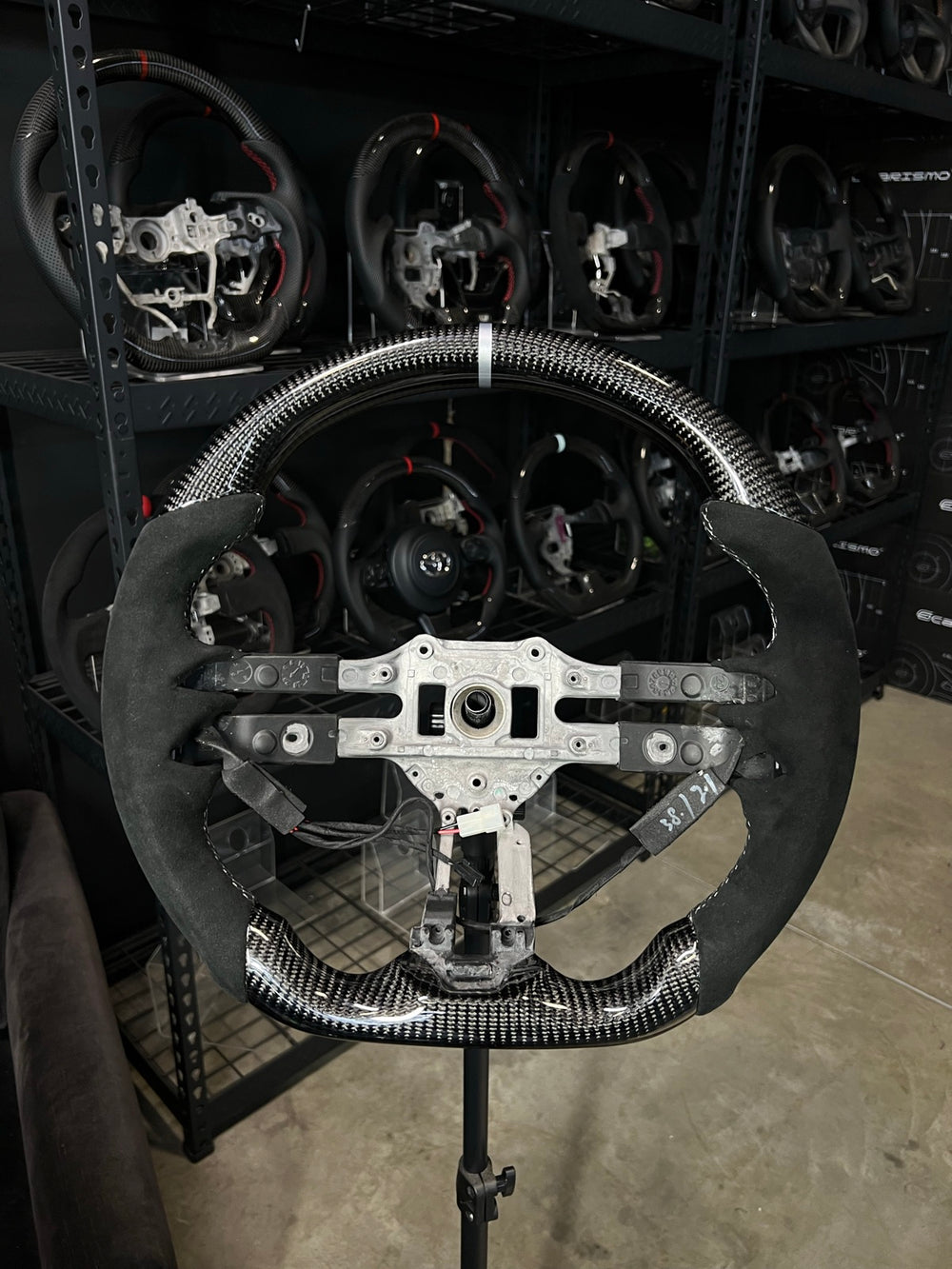 [Made to Order] Mercedes/AMG (2022 AMG Performance Wheel) - Sport - Gloss Carbon - Alcantara - Silver Stitching - Silver Stripe