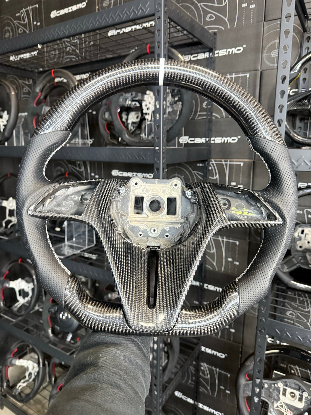 [Made to Order] Mercedes/AMG S-Class (W223, Non-AMG Wheel) - Sport - Gloss Carbon - Perforated Leather - White Stitching - White Stripe
