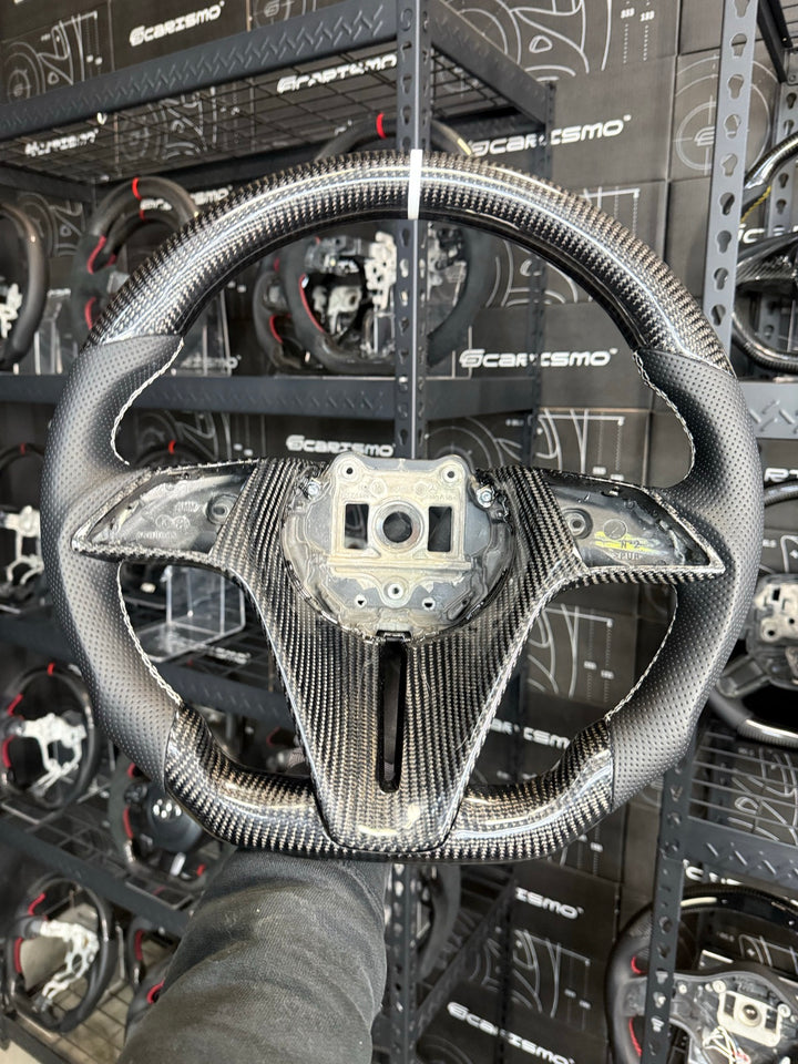 [Made to Order] Mercedes/AMG S-Class (W223, Non-AMG Wheel) - Sport - Gloss Carbon - Perforated Leather - White Stitching - White Stripe