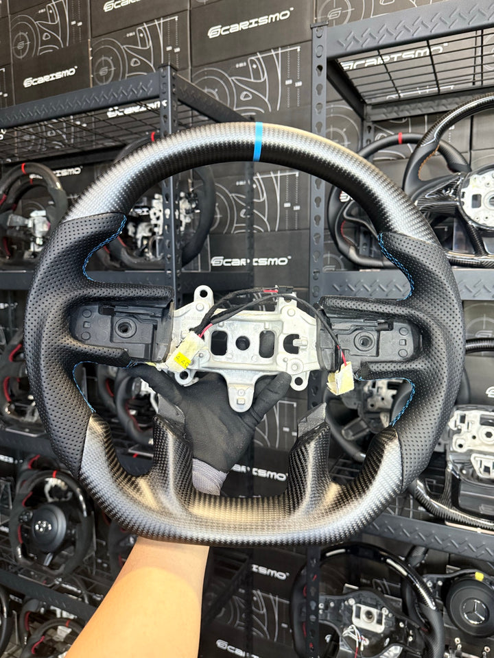 [Made to Order] Ram 1500 TRX (DT) - Sport - Matte Carbon - Perforated Leather - Light Blue Stitching - Light Blue Stripe