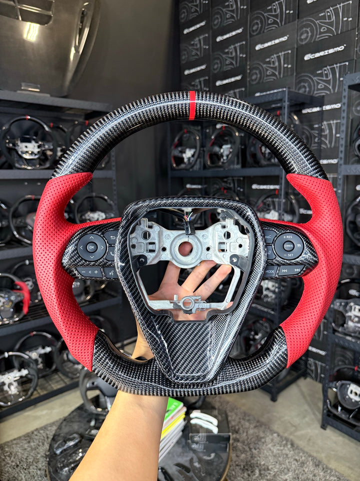 [Made to Order] Toyota Camry (Gen 8) - Sport - Gloss Carbon - Red Perforated Leather - Red Stitching - Red Stripe