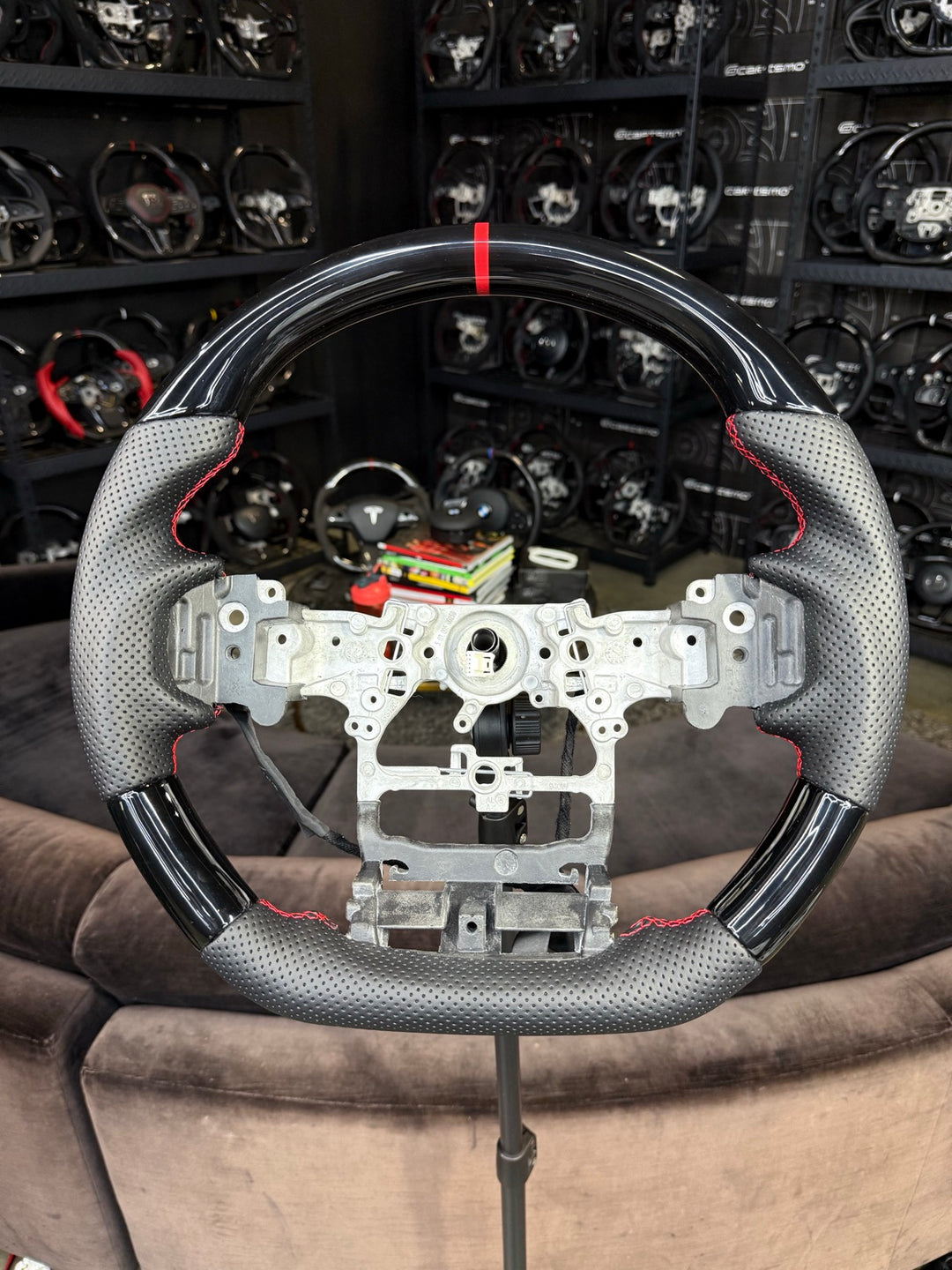 [Made to Order] Toyota Land Cruiser (J200 2nd Facelift) - Sport - (No Carbon) Piano Black - Perforated Leather - Red Stitching - Red Stripe