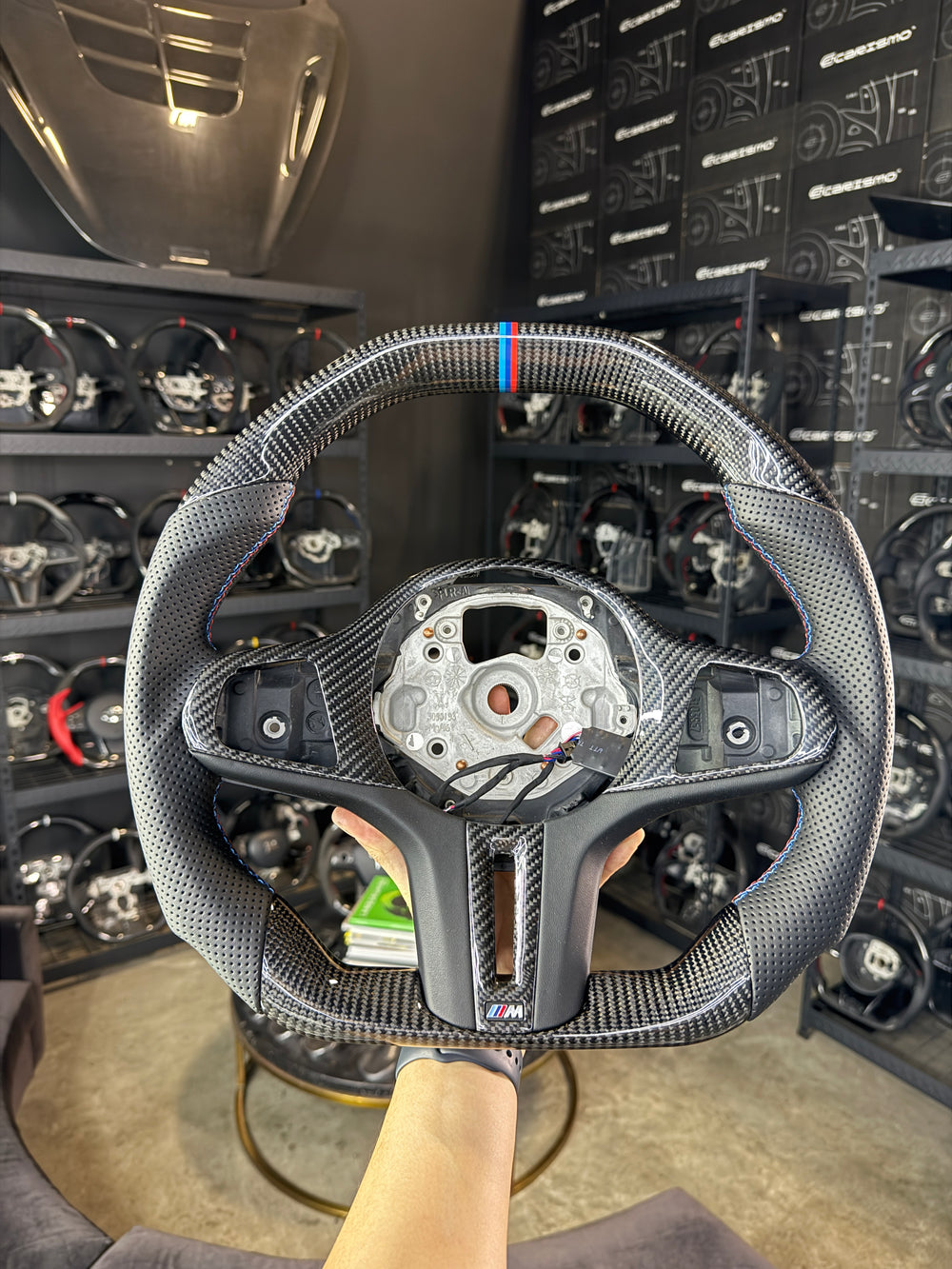 Carismo Steering Wheel For BMW G-Series (M Performance Wheels) - Sport - Gloss Carbon - Perforated Leather