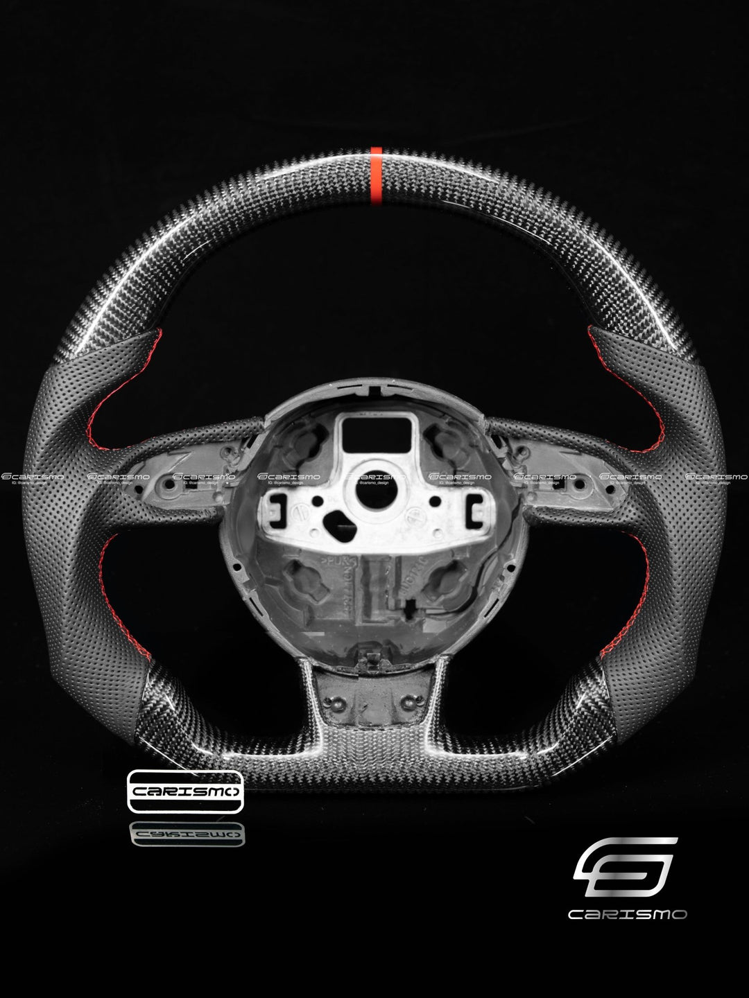 Carismo Steering Wheel For Audi A4 / S4 / RS4 (B8.5 Flat Bottom) - Sport - Gloss Carbon - Perforated Leather - Carismo