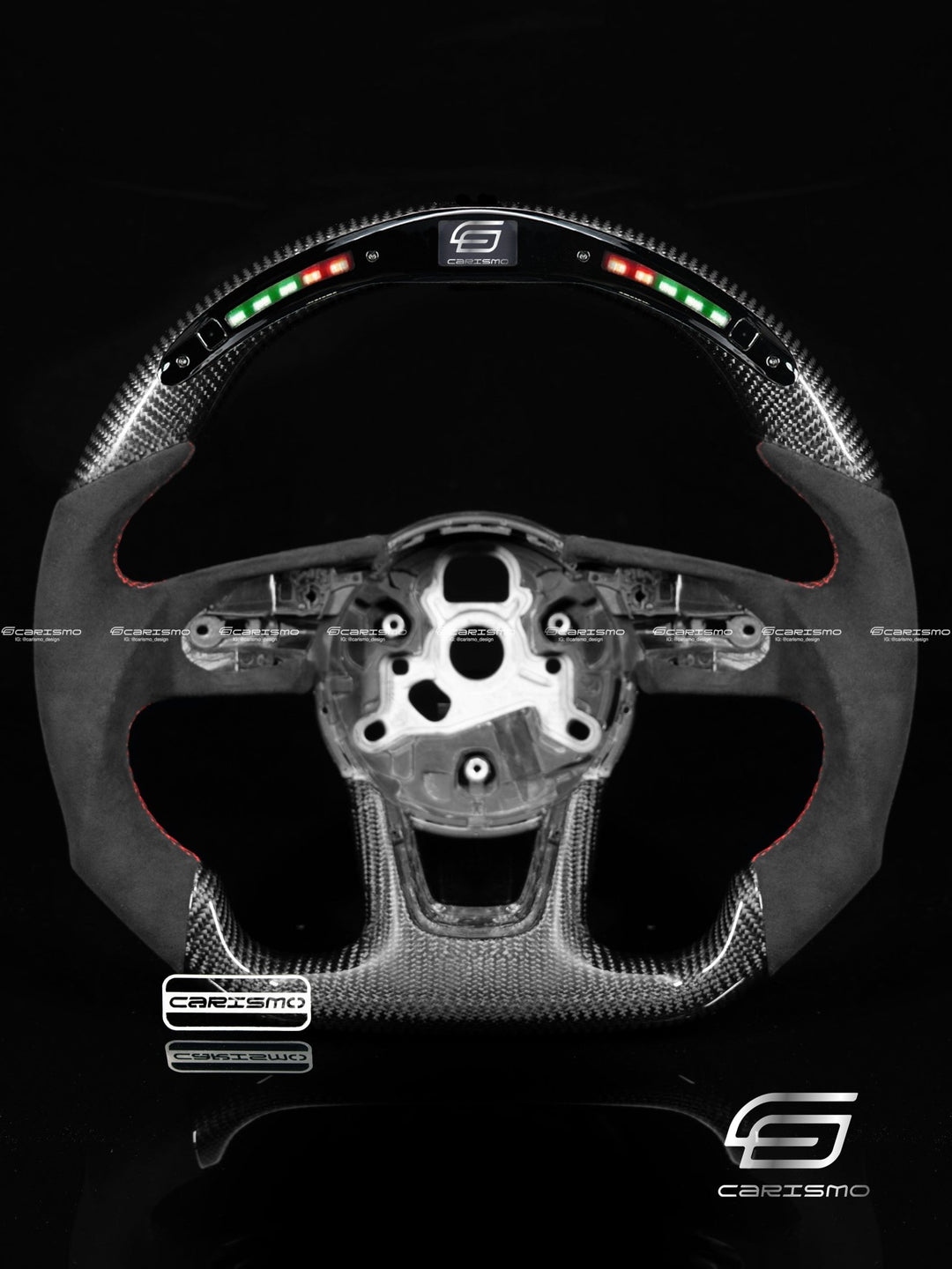 Carismo Steering Wheel For Audi A4 / S4 / RS4 (B9 Flat Bottom) - Classic RPM LED - Gloss Carbon - Alcantara - Carismo