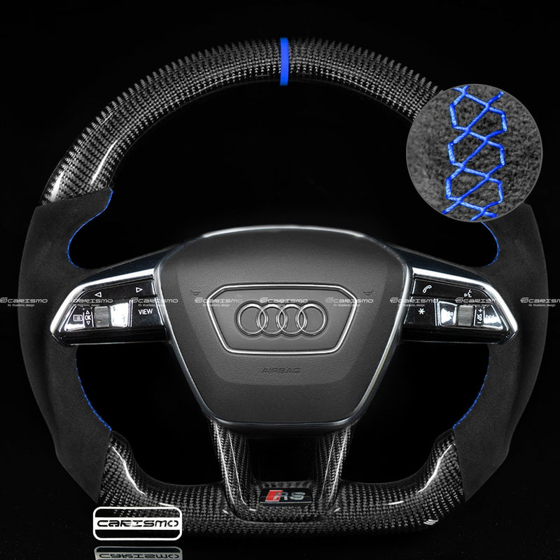 Carismo Steering Wheel For Audi (C8 Wheel) - Sport - Gloss Carbon - Alcantara-Collection