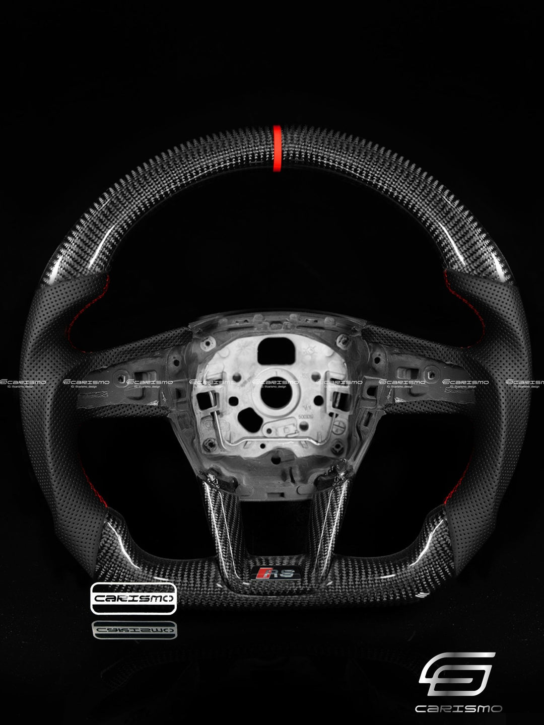 Carismo Steering Wheel For Audi A6 / S6 / RS6 (C8 Flat Bottom) - Sport - Gloss Carbon - Perforated Leather - Carismo