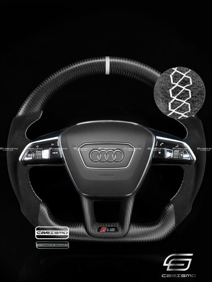 Carismo Steering Wheel For Audi A6 / S6 / RS6 (C8 Flat Bottom) - Sport - Matte Carbon - Alcantara - Carismo