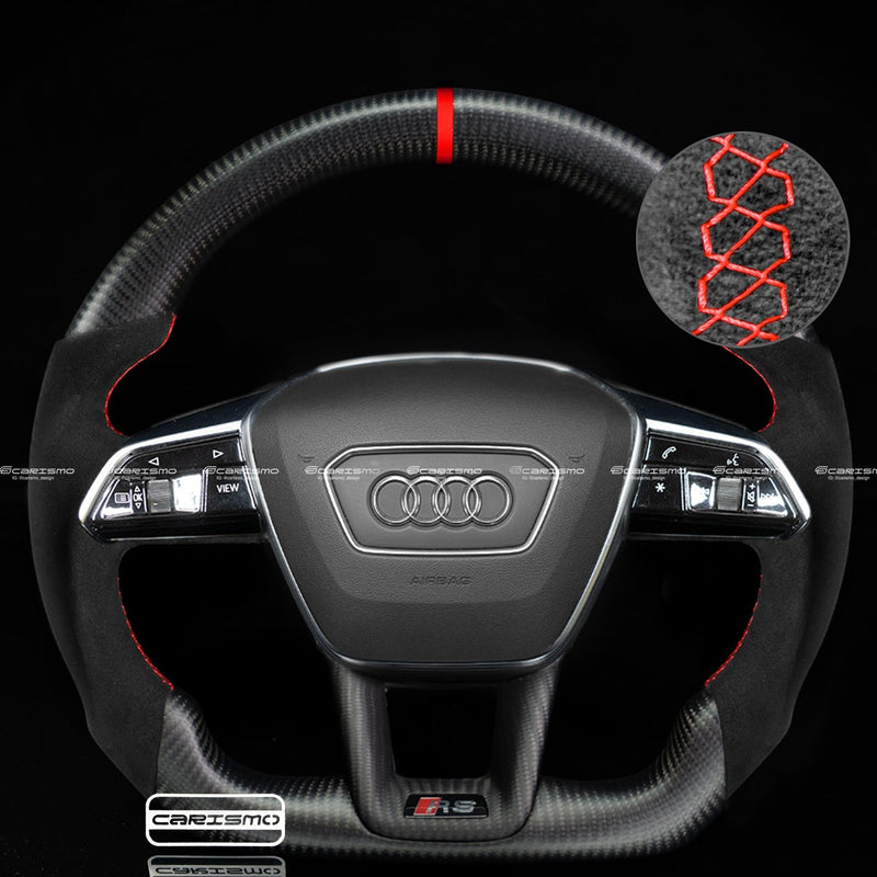 Carismo Steering Wheel For Audi (C8 Wheel) - Sport - Matte Carbon - Alcantara-Collection