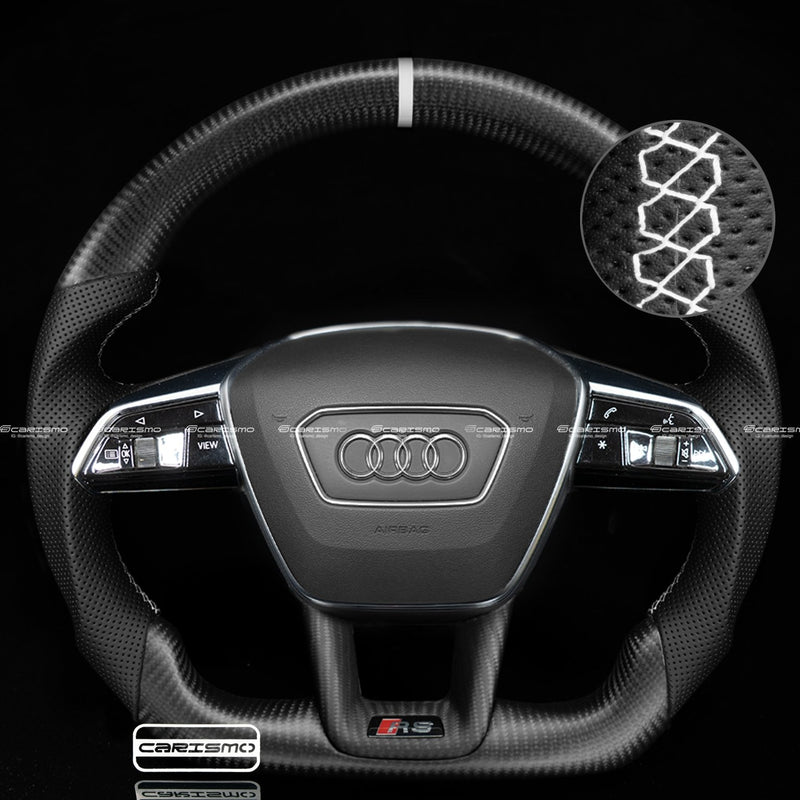 Carismo Steering Wheel For Audi (C8 Wheel) - Sport - Matte Carbon - Perforated Leather-Collection