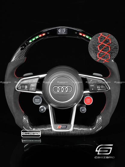 Carismo Steering Wheel For Audi R8 (Gen 2) - Classic RPM LED - Gloss Carbon - Alcantara - Carismo