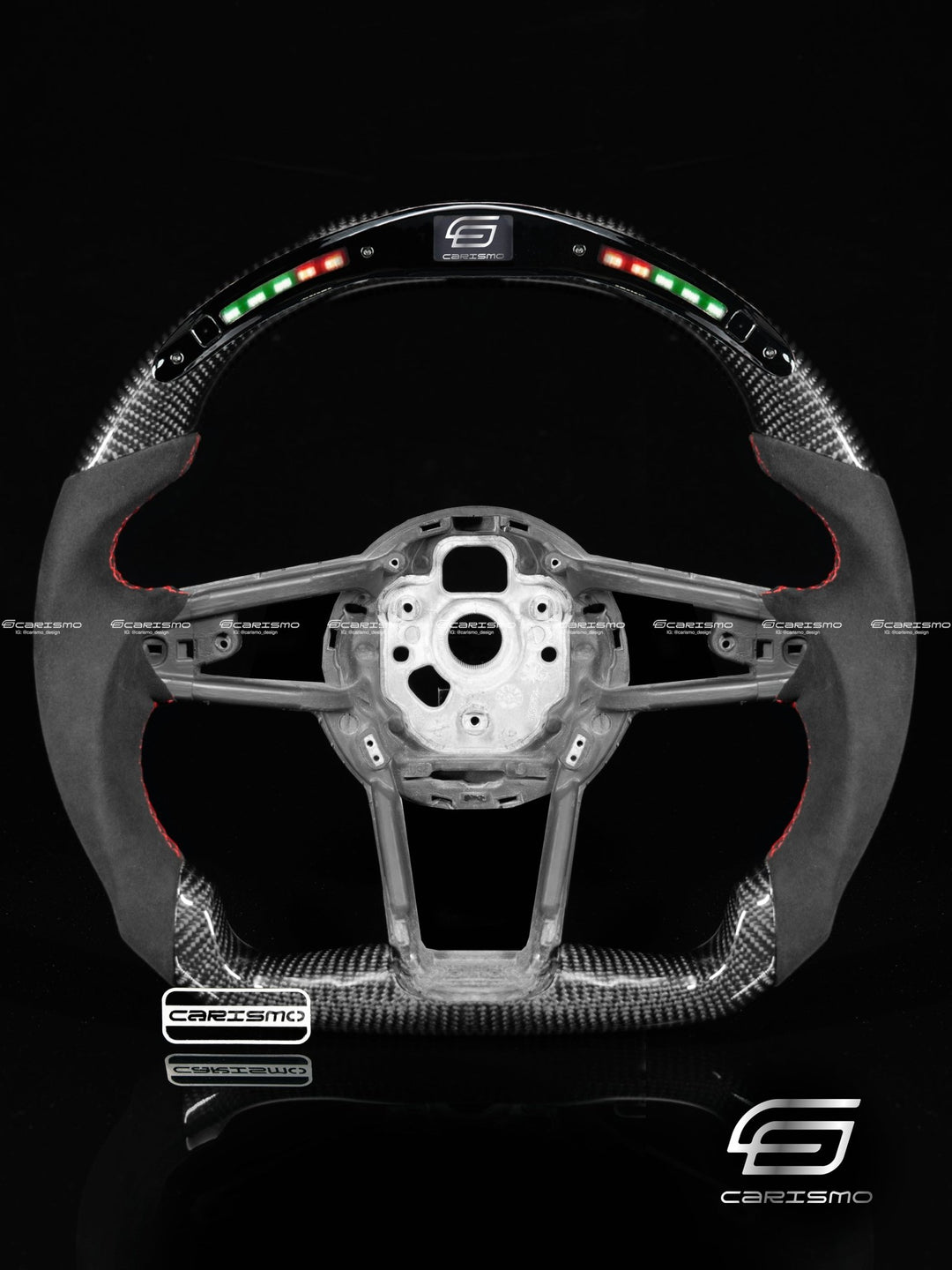 Carismo Steering Wheel For Audi R8 (Gen 2) - Classic RPM LED - Gloss Carbon - Alcantara - Carismo