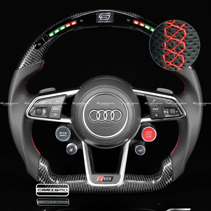 Carismo Steering Wheel For Audi R8 (Gen 2) - Classic RPM LED - Gloss Carbon - Perforated Leather-Collection