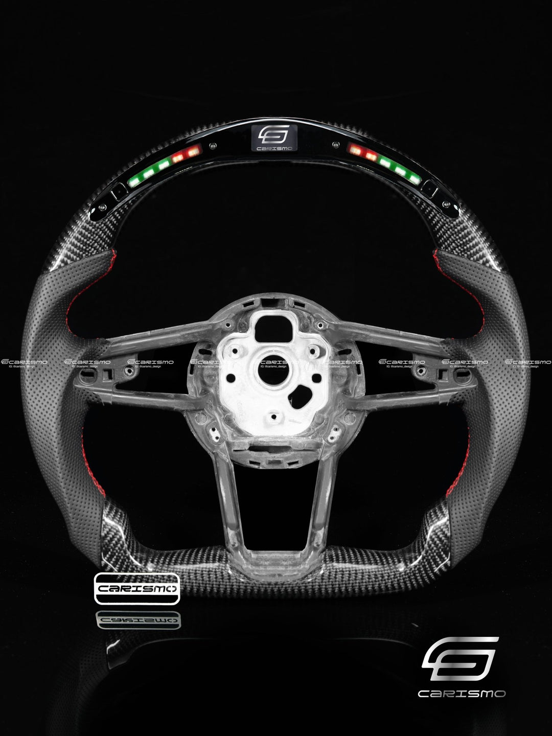 Carismo Steering Wheel For Audi R8 (Gen 2) - Classic RPM LED - Gloss Carbon - Perforated Leather - Carismo