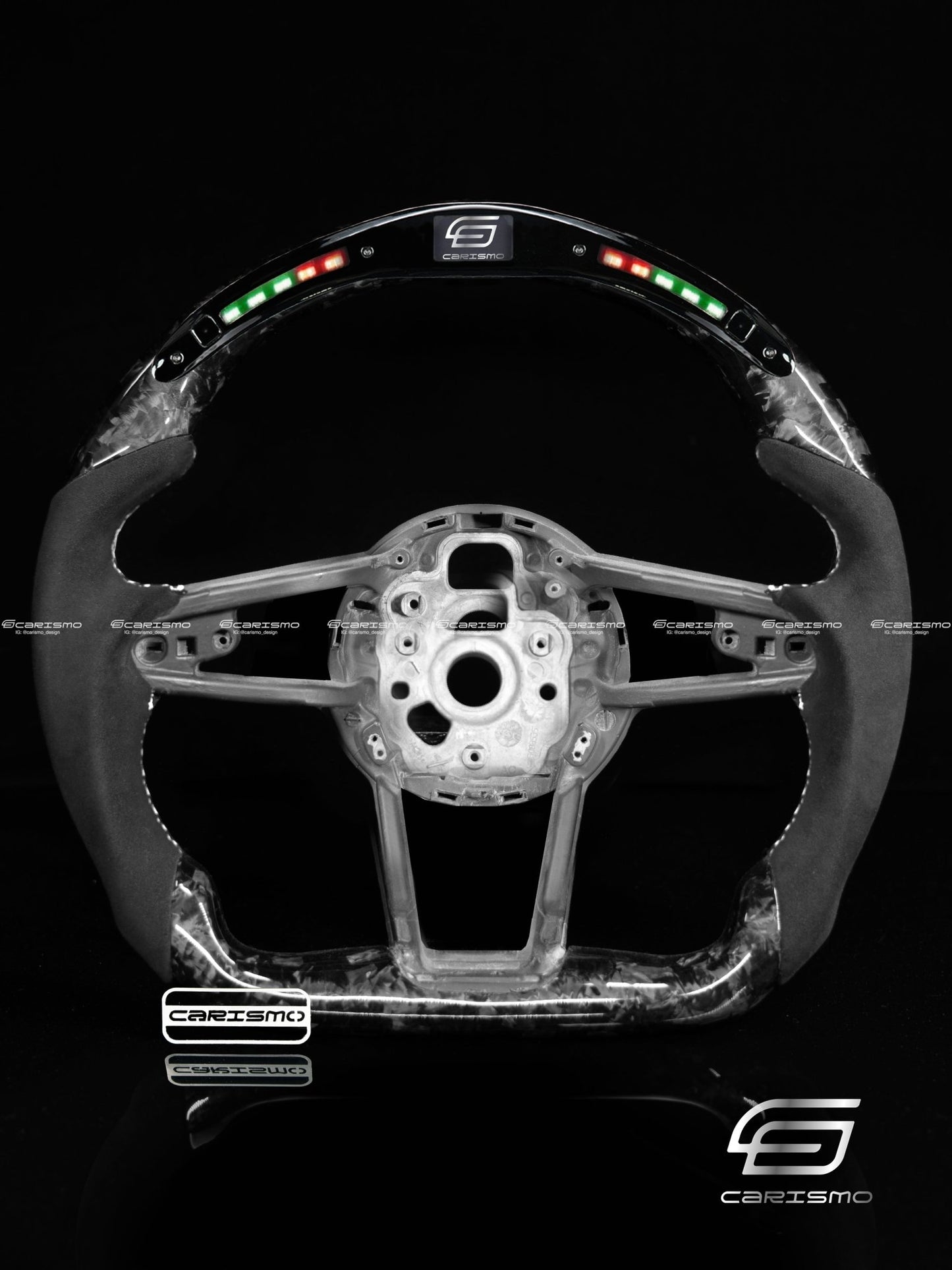 Carismo Steering Wheel For Audi R8 (Gen 2) - Classic RPM LED - Gloss Forged Carbon - Alcantara - Carismo