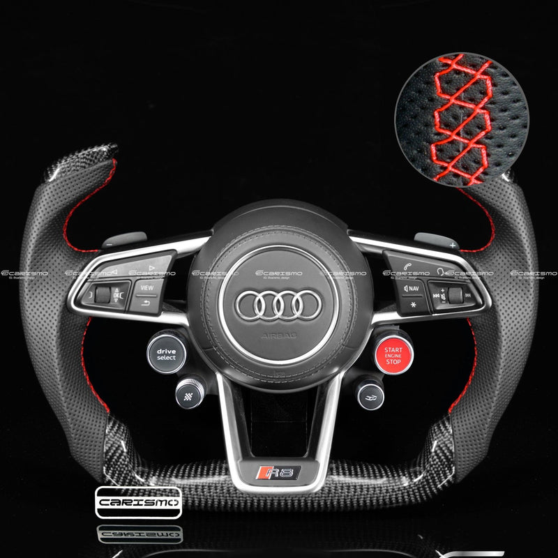 Carismo Steering Wheel For Audi R8 (Gen 2) - F1 Competition - Gloss Carbon - Perforated Leather-Collection