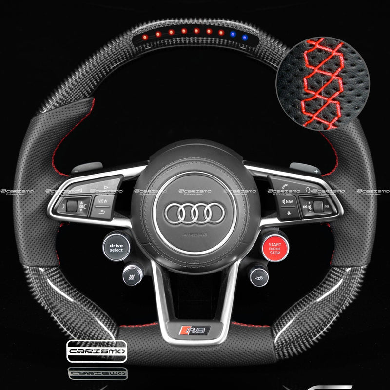 Carismo Steering Wheel For Audi R8 (Gen 2) - Sequential RPM LED - Gloss Carbon - Perforated Leather-Collection