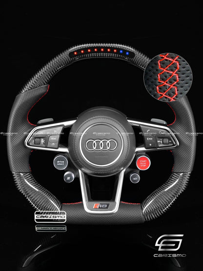 Carismo Steering Wheel For Audi R8 (Gen 2) - Sequential RPM LED - Gloss Carbon - Perforated Leather - Carismo