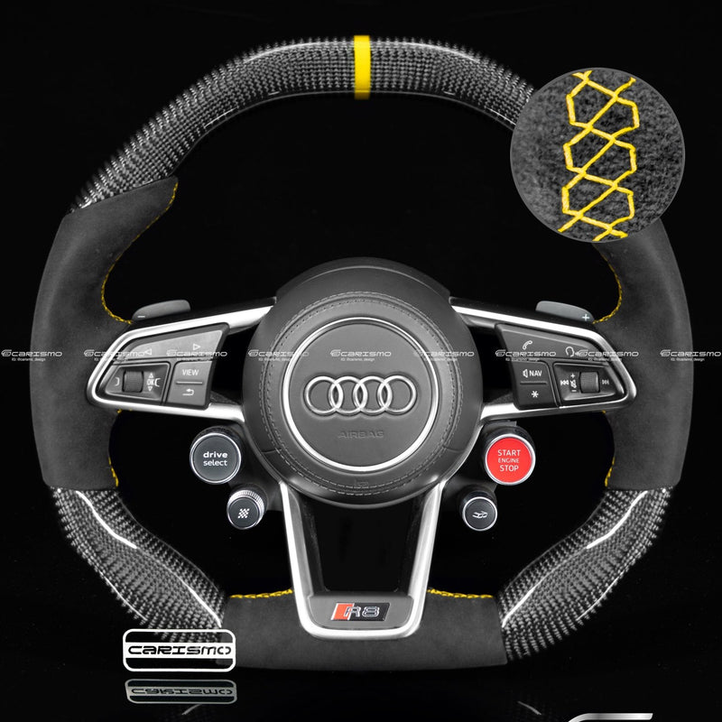 Carismo Steering Wheel For Audi R8 (Gen 2) - Signature - Gloss Carbon - Alcantara-Collection