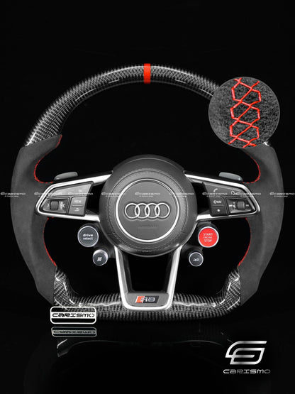 Carismo Steering Wheel For Audi R8 (Gen 2) - Sport - Gloss Carbon - Alcantara - Carismo
