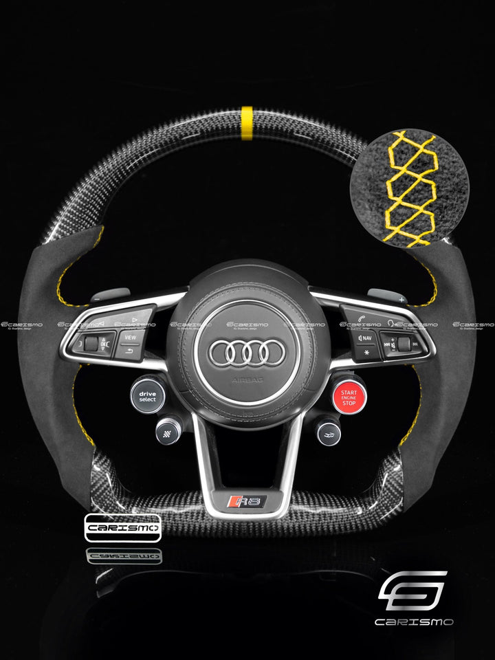 Carismo Steering Wheel For Audi R8 (Gen 2) - Sport - Gloss Carbon - Alcantara - Carismo