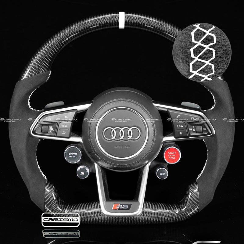 Carismo Steering Wheel For Audi R8 (Gen 2) - Sport - Gloss Carbon - Alcantara-Collection