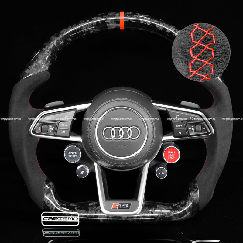Carismo Steering Wheel For Audi R8 (Gen 2) - Sport - Gloss Forged Carbon - Alcantara-Collection