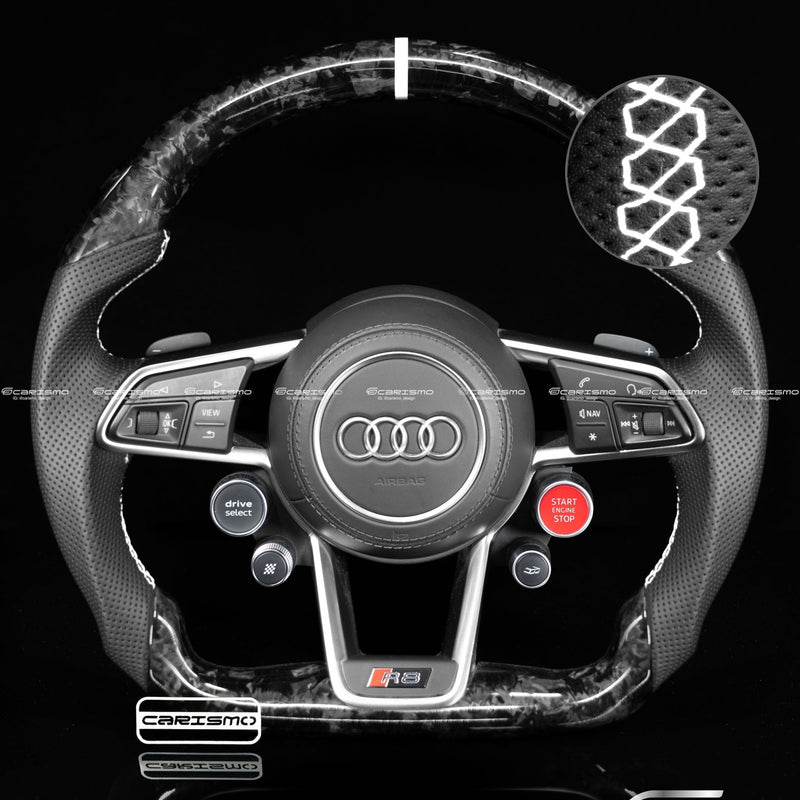 Carismo Steering Wheel For Audi R8 (Gen 2) - Sport - Gloss Forged Carbon - Perforated Leather-Collection