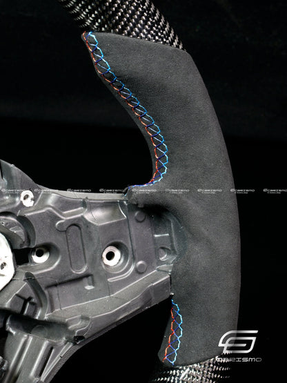 Carismo Steering Wheel For BMW 3 Series (F30) / M3 (F80) M Performance Wheel - Classic RPM LED - Gloss Carbon - Alcantara - Carismo