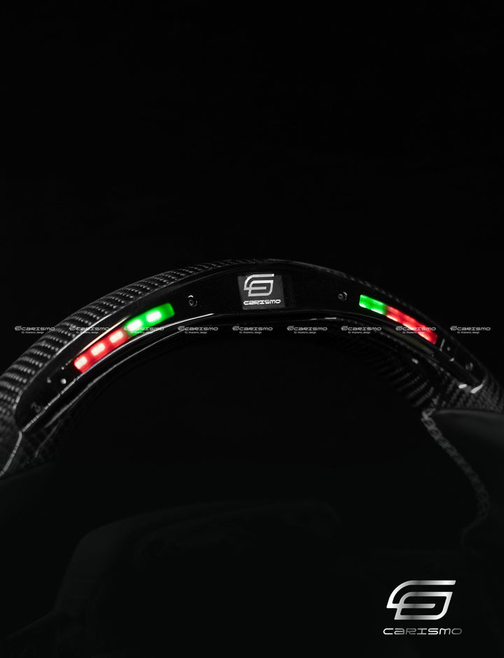 Carismo Steering Wheel For BMW 3 Series (F30) / M3 (F80) M Performance Wheel - Classic RPM LED - Gloss Carbon - Perforated Leather - Carismo
