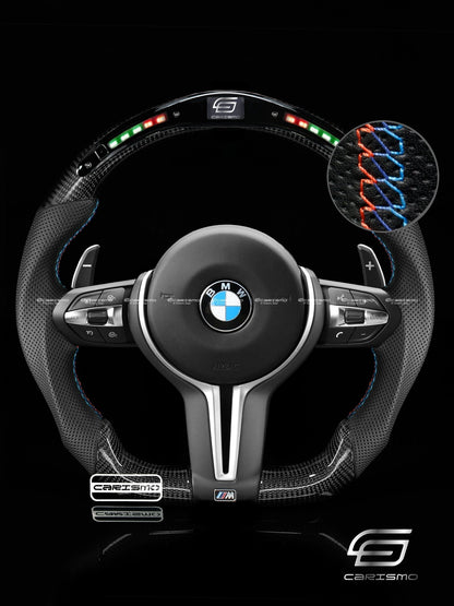 Carismo Steering Wheel For BMW 3 Series (F30) / M3 (F80) M Performance Wheel - Classic RPM LED - Gloss Carbon - Perforated Leather - Carismo