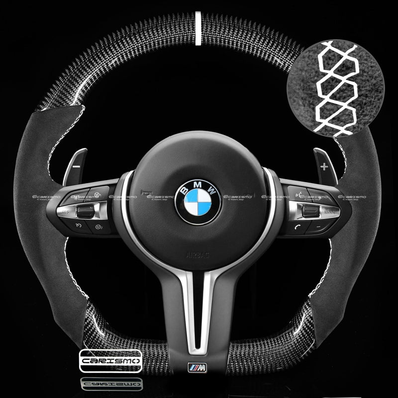 Carismo Steering Wheel For BMW F-Series (M Performance Wheel) - Sport - Gloss Carbon - Alcantara-Collection