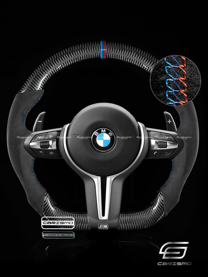 Carismo Steering Wheel For BMW 3 Series (F30) / M3 (F80) M Performance Wheel - Sport - Gloss Carbon - Alcantara - Carismo