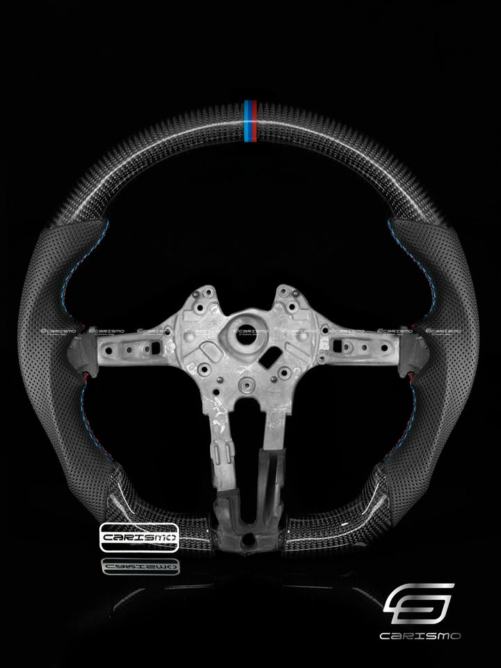 Carismo Steering Wheel For BMW 3 Series (F30) / M3 (F80) M Performance Wheel - Sport - Gloss Carbon - Perforated Leather - Carismo