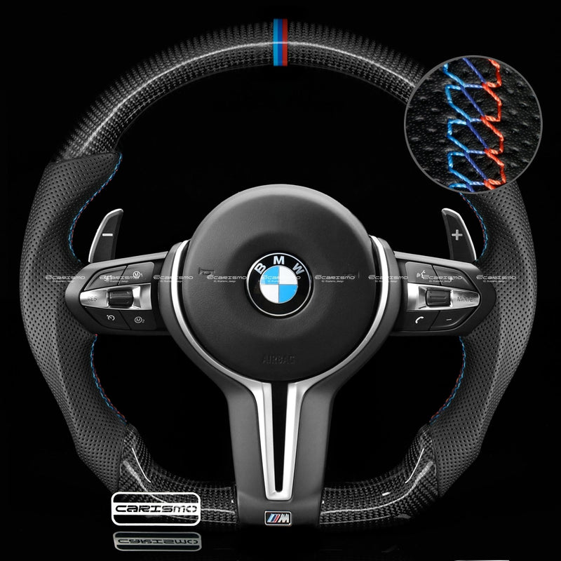 Carismo Steering Wheel For BMW F-Series (M Performance Wheel) - Sport - Gloss Carbon - Perforated Leather-Collection