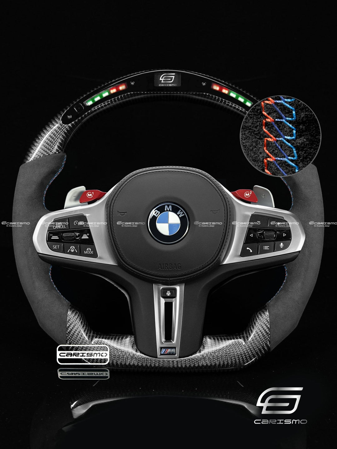 Carismo Steering Wheel For BMW 3 Series (G20) / M3 (G80) - Classic RPM LED - Gloss Carbon - Alcantara - Carismo