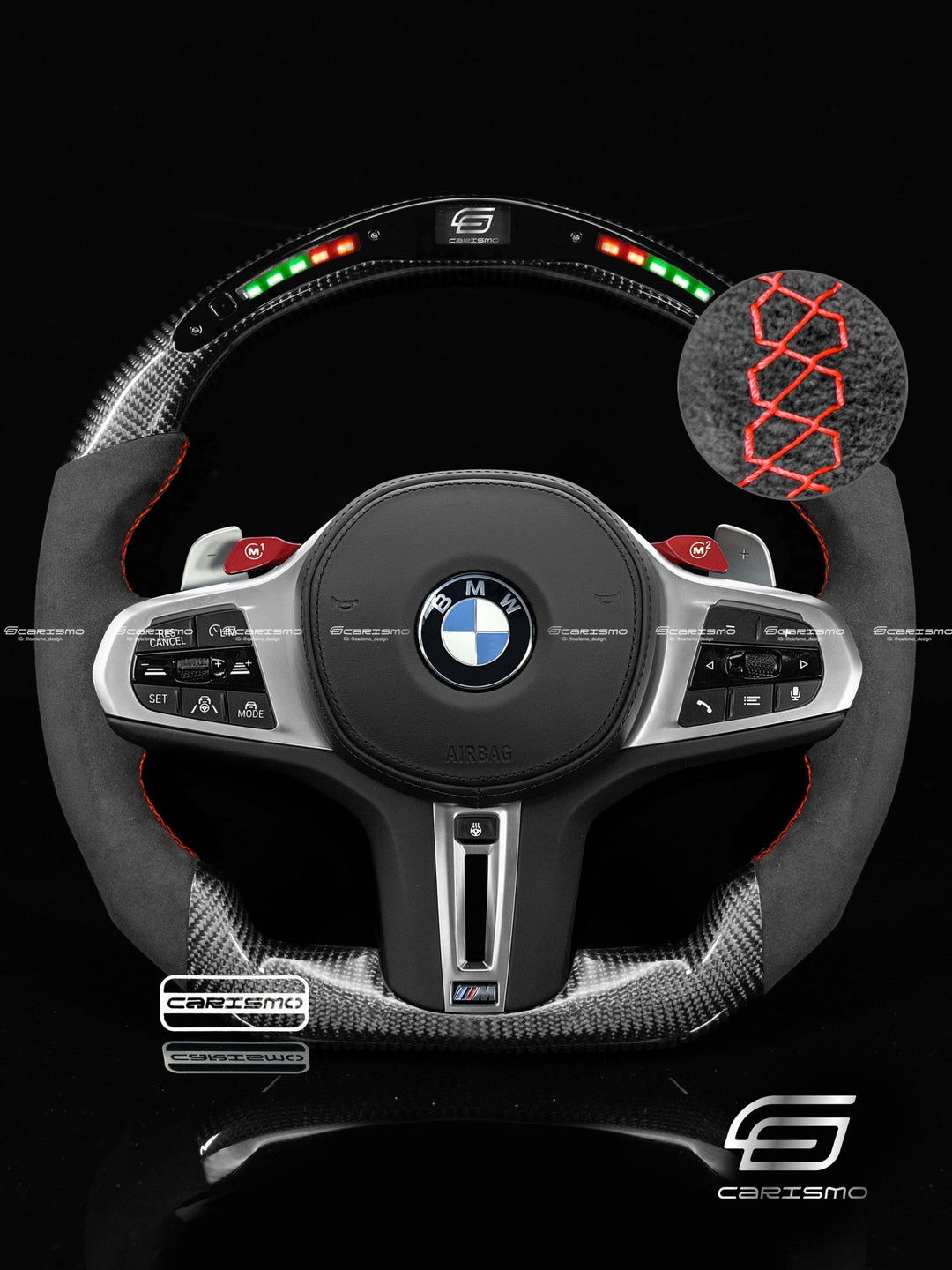 Carismo Steering Wheel For BMW 3 Series (G20) / M3 (G80) - Classic RPM LED - Gloss Carbon - Alcantara - Carismo